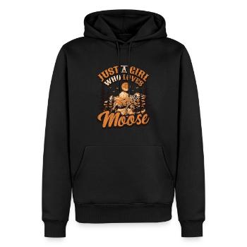 Just A Girl Who Loves Moose - Men’s Premium Organic Hoodie - black - Front - Nico (187cm)