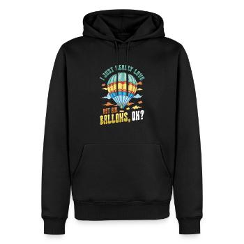 Ich Liebe Heißluftballons Einfach Sehr - Männer Premium Bio Hoodie - Schwarz - Vorne - Nico (187cm)