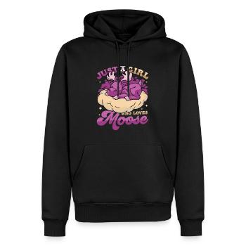 Just A Girl Who Loves Moose - Men’s Premium Organic Hoodie - black - Front - Nico (187cm)