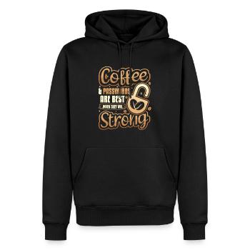 Café et mot de passe - Sweat à capuche Premium bio Homme - noir - Devant - Nico (187cm)