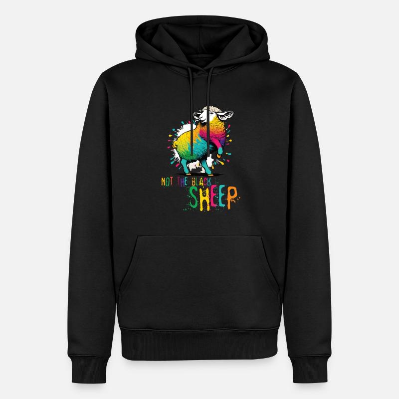 Pas le mouton noir - Sweat à capuche Premium bio Homme - noir