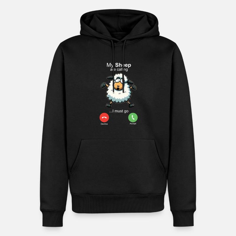 Mes brebis m’appellent - Sweat à capuche Premium bio Homme - noir