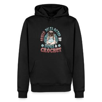 Facilement distrait par les chiens et le crochet - Sweat à capuche Premium bio Homme - noir - Devant - Nico (187cm)