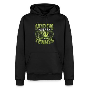 Sonntage Sind Für Tennisspieler - Männer Premium Bio Hoodie - Schwarz - Vorne - Nico (187cm)