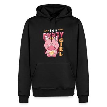 Im A Piggy Girl, Schweineliebhaber - Männer Premium Bio Hoodie - Schwarz - Vorne - Nico (187cm)