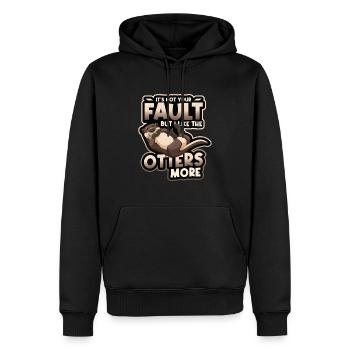 Ich Mag Die Otter Mehr - Otter Pun Sea Otters - Männer Premium Bio Hoodie - Schwarz - Vorne - Nico (187cm)