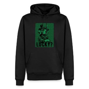 Chanceux? Beagle Dog St. Patty - Sweat à capuche Premium bio Homme - noir - Devant - Nico (187cm)