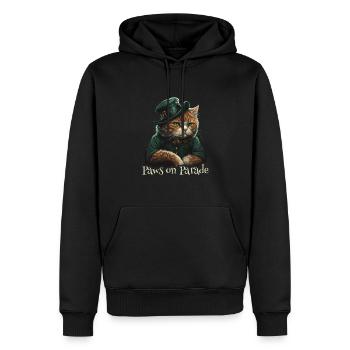 Paws on Parade Cat St. Patty Day - Männer Premium Bio Hoodie - Schwarz - Vorne - Nico (187cm)