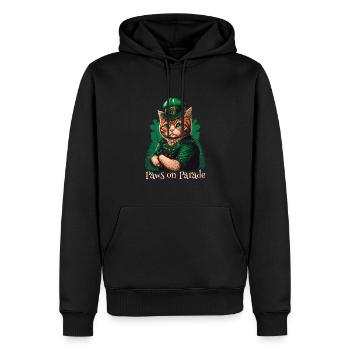 Paws on Parade Cat St. Patty Day - Männer Premium Bio Hoodie - Schwarz - Vorne - Nico (187cm)