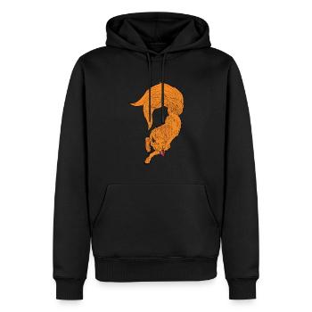 Kitsune - Sweat à capuche Premium bio Homme - noir - Devant - Nico (187cm)