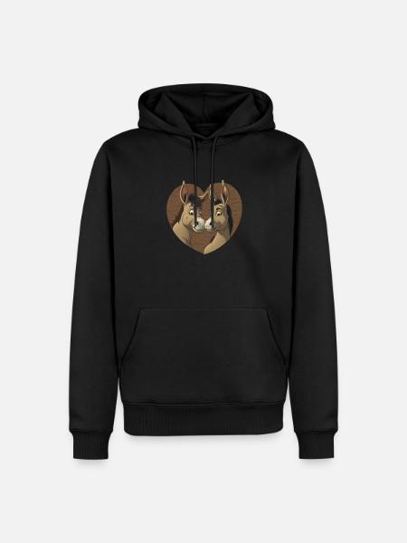Donkey Heart Valentine's Day - Men’s Premium Organic Hoodie - black