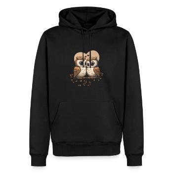 Owl Heart Valentine's Day - Men’s Premium Organic Hoodie - black - Front - Nico (187cm)