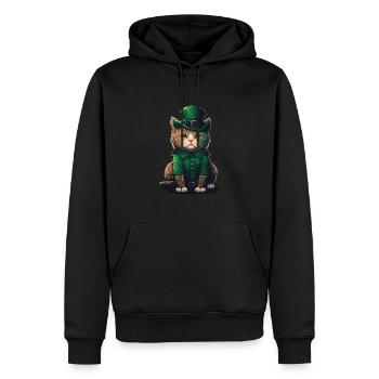St. Patty Cat - Männer Premium Bio Hoodie - Schwarz - Vorne - Nico (187cm)