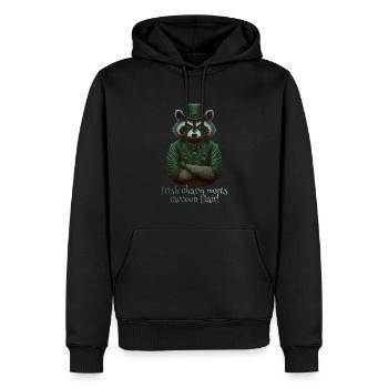 Le charme irlandais rencontre le raton laveur Flair St. Patty - Sweat à capuche Premium bio Homme - noir - Devant - Nico (187cm)