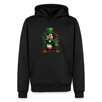 Pinguin St. Patty - Männer Premium Bio Hoodie - Schwarz - Vorne - Nico (187cm)