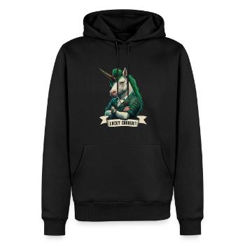 Lucky Enough? Unicorn St. Patty - Männer Premium Bio Hoodie - Schwarz - Vorne - Nico (187cm)