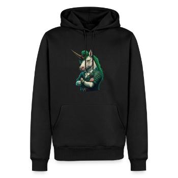 Unicorn St. Patty - Männer Premium Bio Hoodie - Schwarz - Vorne - Nico (187cm)