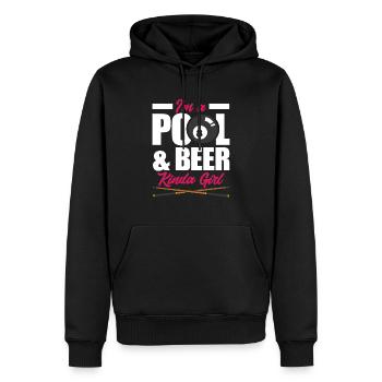 Billard Mädchen Frau Bier Hobby - Männer Premium Bio Hoodie - Schwarz - Vorne - Nico (187cm)