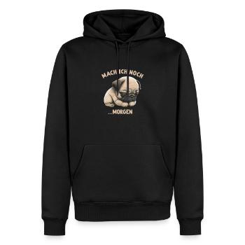 Je ferai du carlin demain - Sweat à capuche Premium bio Homme - noir - Devant - Nico (187cm)
