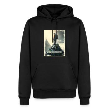 Alpinisme monde post-apocalyptique - Sweat à capuche Premium bio Homme - noir - Devant - Nico (187cm)