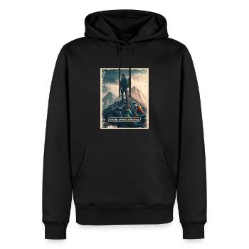 Alpinisme monde post-apocalyptique - Sweat à capuche Premium bio Homme - noir - Devant - Nico (187cm)