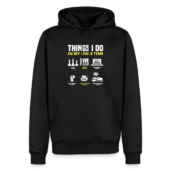 Échecs Loisirs Sports récréatifs - Sweat à capuche Premium bio Homme - noir - Devant - Nico (187cm)