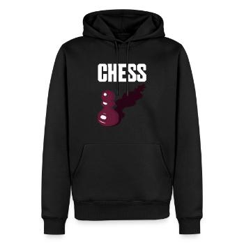 Pièce de pion d’échecs - Sweat à capuche Premium bio Homme - noir - Devant - Nico (187cm)