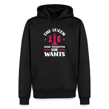 Reine des échecs - Sweat à capuche Premium bio Homme - noir - Devant - Nico (187cm)