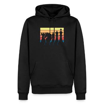 Échecs - Sweat à capuche Premium bio Homme - noir - Devant - Nico (187cm)