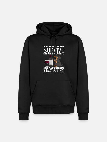 Teckel Vin Chien Amour - Sweat à capuche Premium bio Homme - noir