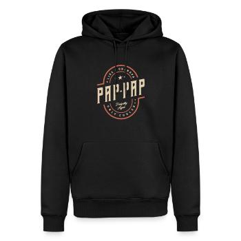 Pap-Pap Like a Grandpa Only Cooler Funny - Men’s Premium Organic Hoodie - black - Front - Nico (187cm)