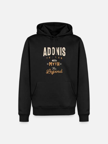 Adonis Personalized Name - Funny Adonis - Men’s Premium Organic Hoodie - black