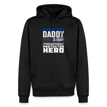 Papa Father Police USA Father's Day - Men’s Premium Organic Hoodie - black - Front - Nico (187cm)