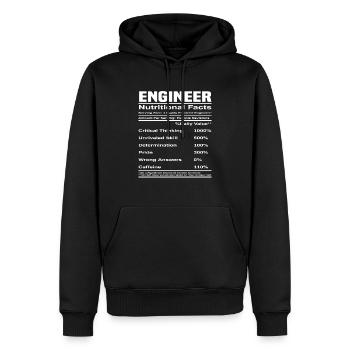 Ingenieur Nährwertangaben Geschenk - Männer Premium Bio Hoodie - Schwarz - Vorne - Nico (187cm)