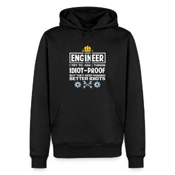 Ingenieur Nährwertangaben Geschenk - Männer Premium Bio Hoodie - Schwarz - Vorne - Nico (187cm)