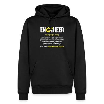 Engineer Definition - Men’s Premium Organic Hoodie - black - Front - Nico (187cm)