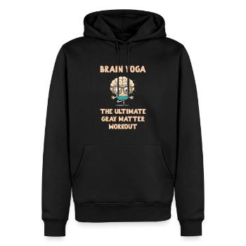 Brain Yoga The Ultimate Gray Matter Workout - Men’s Premium Organic Hoodie - black - Front - Nico (187cm)