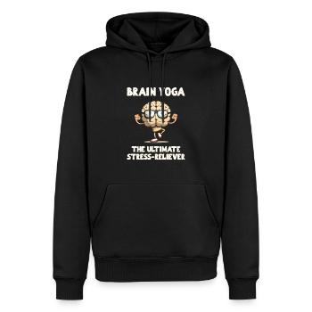 Yoga cérébral Le soulagement ultime du stress - Sweat à capuche Premium bio Homme - noir - Devant - Nico (187cm)