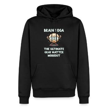 Brain Yoga The Ultimate Gray Matter Workout - Men’s Premium Organic Hoodie - black - Front - Nico (187cm)