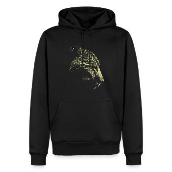 Schneeleopard - Männer Premium Bio Hoodie - Schwarz - Vorne - Nico (187cm)