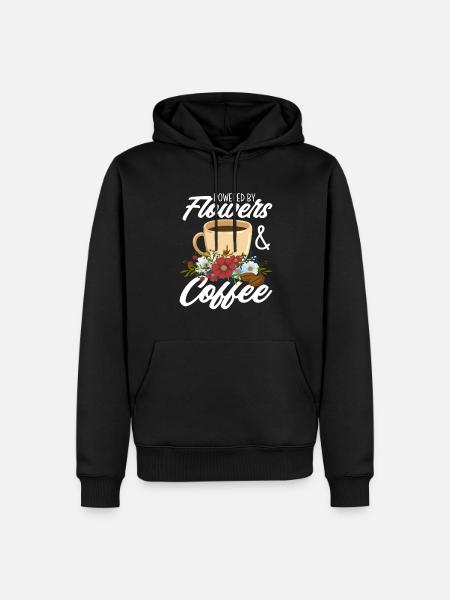 Flower Coffee Floristry Florist Florist - Men’s Premium Organic Hoodie - black