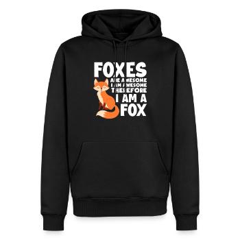 Ich Bin Ein Fuchs - Männer Premium Bio Hoodie - Schwarz - Vorne - Nico (187cm)
