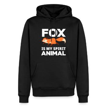 Fuchs Mädchen - Männer Premium Bio Hoodie - Schwarz - Vorne - Nico (187cm)
