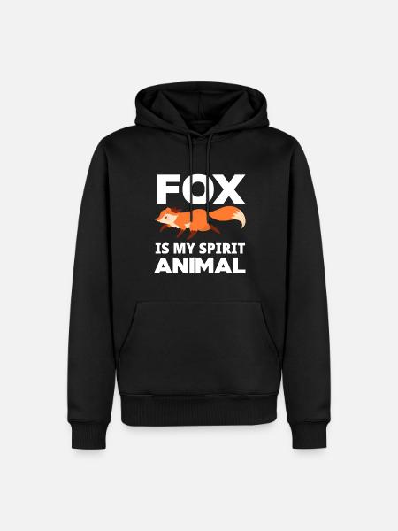 Fuchs Mädchen - Männer Premium Bio Hoodie - Schwarz