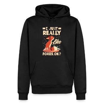 Fox Foxes Animaux Idée cadeau - Sweat à capuche Premium bio Homme - noir - Devant - Nico (187cm)