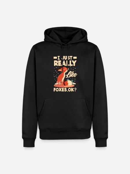 Fox Foxes Animals Gift Idea - Men’s Premium Organic Hoodie - black