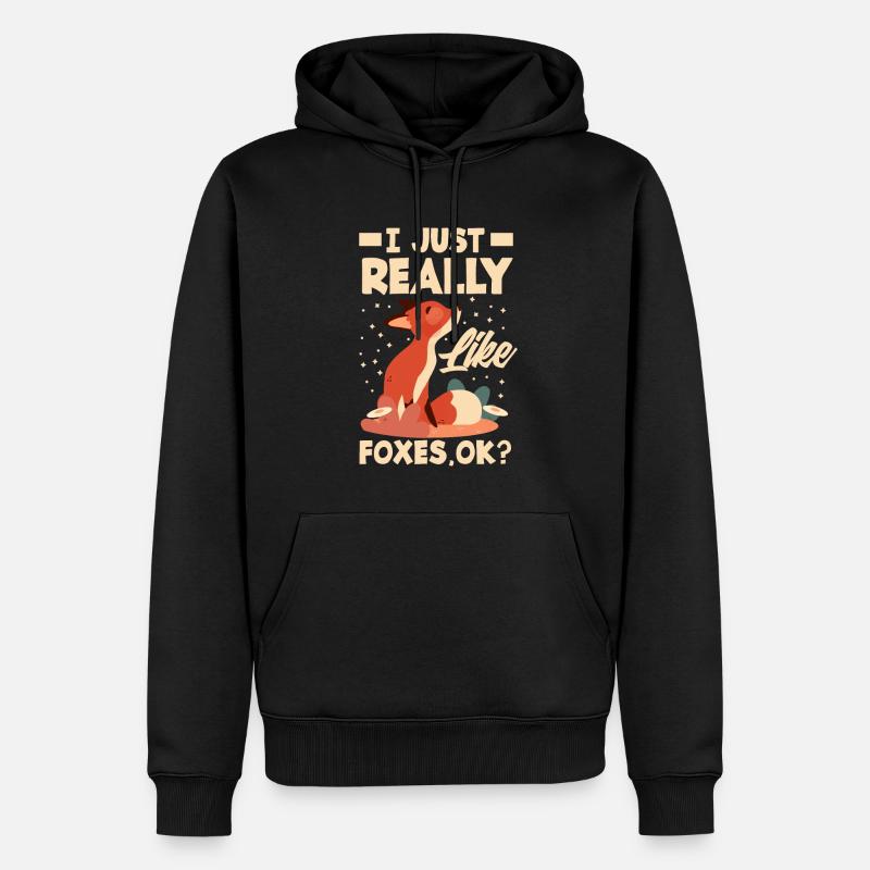 Fuchs Füchse Tiere Geschenkidee - Männer Premium Bio Hoodie - Schwarz