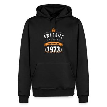 Februar 1973 geboren - Männer Premium Bio Hoodie - Schwarz - Vorne - Nico (187cm)