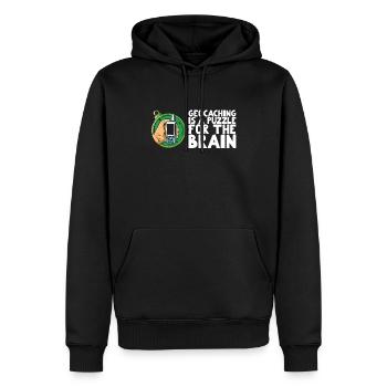 Le géocaching est un casse-tête pour le cerveau - Sweat à capuche Premium bio Homme - noir - Devant - Nico (187cm)