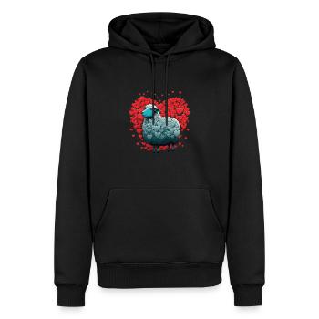 Schaf-liebes-herz - Sweat à capuche Premium bio Homme - noir - Devant - Nico (187cm)